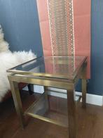 Elegante Hollywood Regency style bijzettafel, 45 tot 60 cm, Minder dan 55 cm, Gebruikt, Metaal of Aluminium