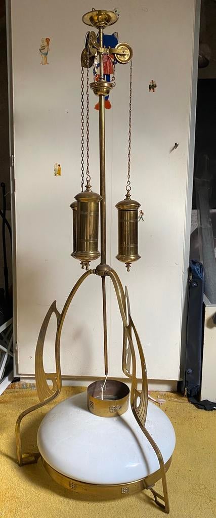 Antieke koperen hanglamp., Antiek en Kunst, Ophalen