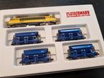 NS 1600 lok met 4 NS zelflossers. OVP, Treinset, Gelijkstroom, Fleischmann, Analoog