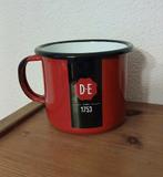 Douwe Egberts emaille rode mok, Verzenden, Zo goed als nieuw, Overige stijlen, Kop(pen) en/of Schotel(s)