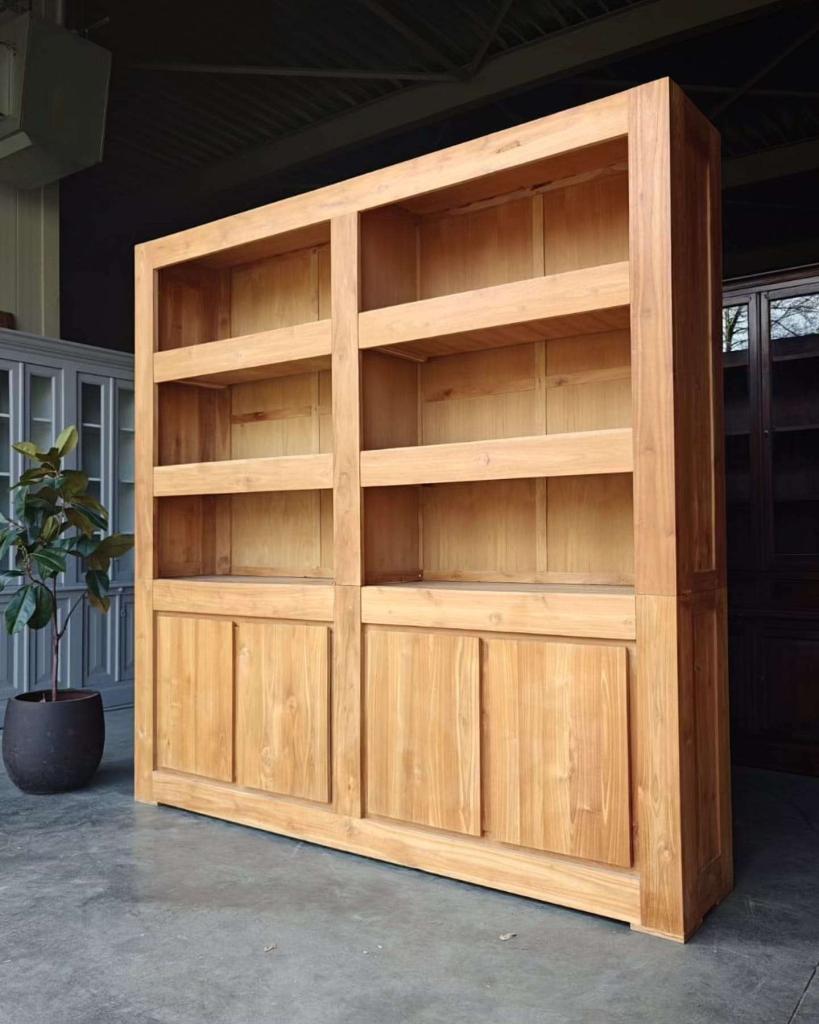 Prachtige teakhouten wandkast | Vakkenkast teak #5466, Niet ingevuld, Gebruikt, Met deur(en), 200 cm of meer
