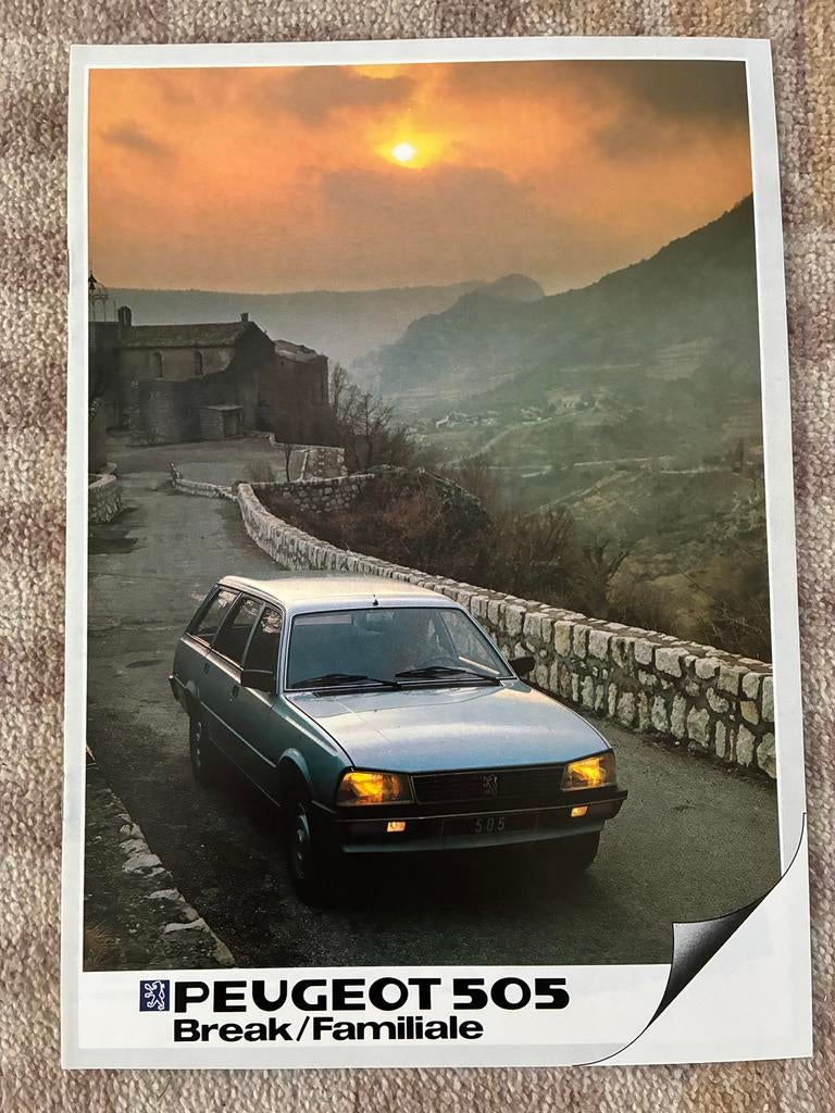 Peugeot 505 break en familiale brochure 1983, Ophalen of Verzenden, Zo goed als nieuw, Peugeot