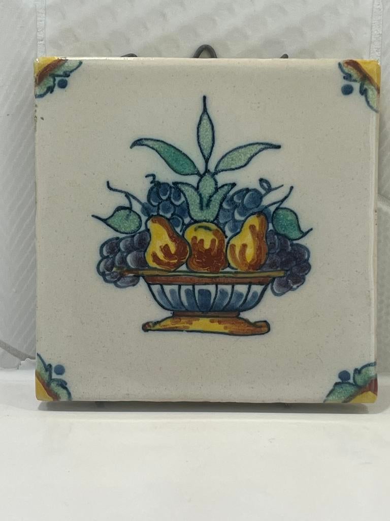Vintage Royal Tichelaar Makkum handbeschilderde tegel, Antiek en Kunst, Antiek | Wandborden en Tegels, Verzenden
