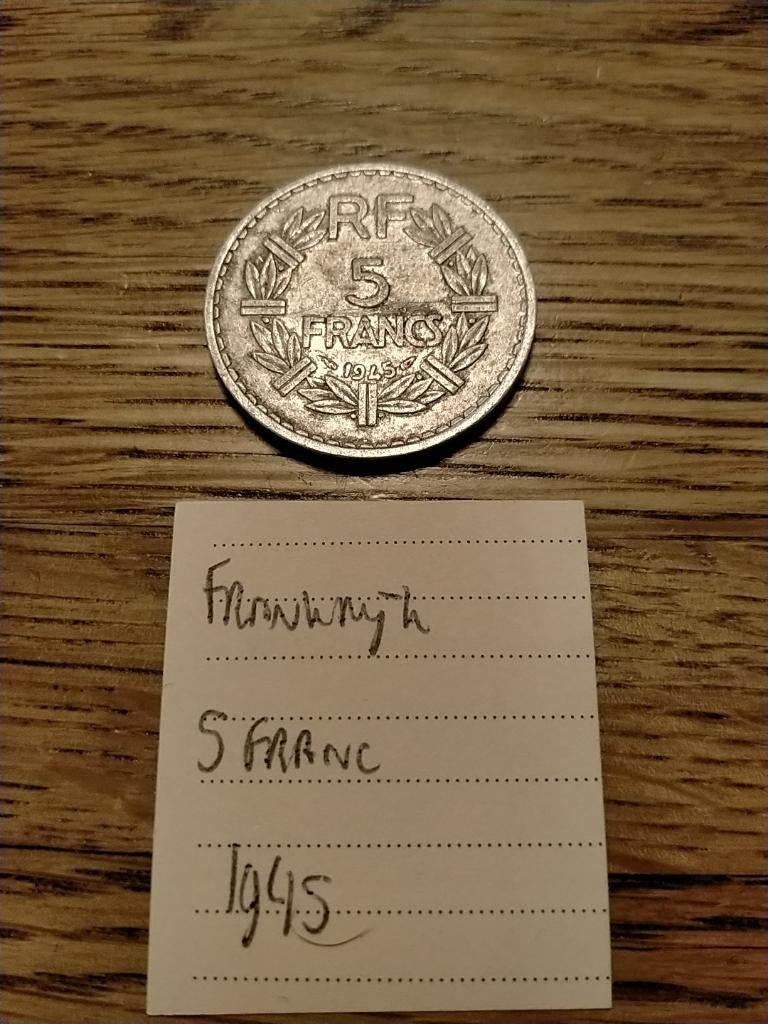 Frankrijk 5 Francs 1945, Verzenden, Frankrijk, Losse munt