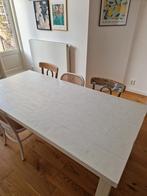 Robuuste witte eetkamertafel, Ophalen, Gebruikt, Landelijk, Robuust, 50 tot 100 cm