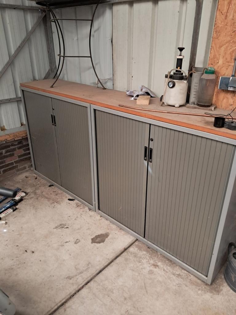 Metalen archiefkasten met roldeuren, Ophalen, Gebruikt, 100 tot 150 cm, Meerdere deuren