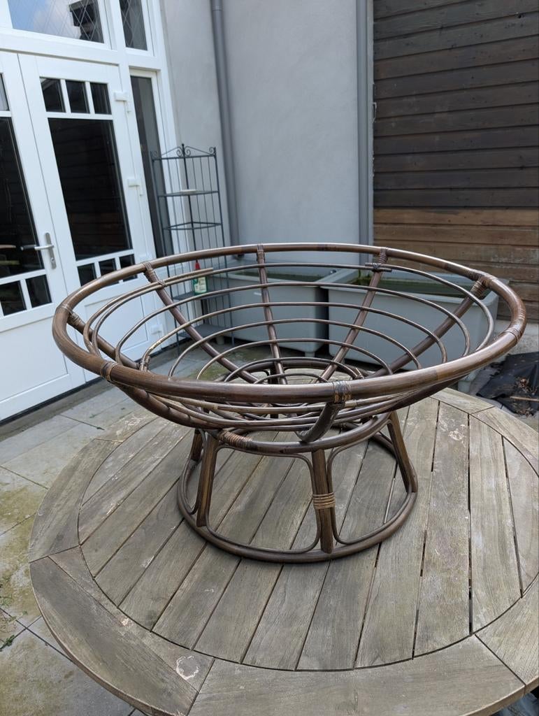 Xenos Rotan loungestoel Papasan - ø100x80 cm, Ophalen, Bruin, Eén
