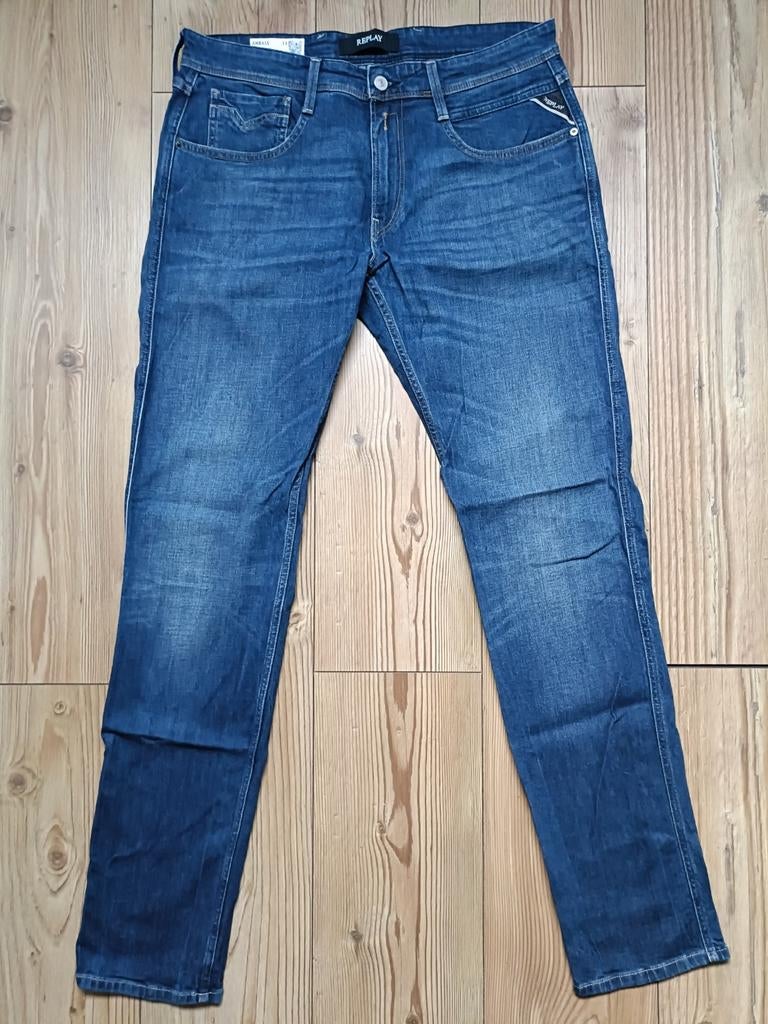 Replay anbass stretch maat 33-34, Ophalen of Verzenden, Zo goed als nieuw, Blauw