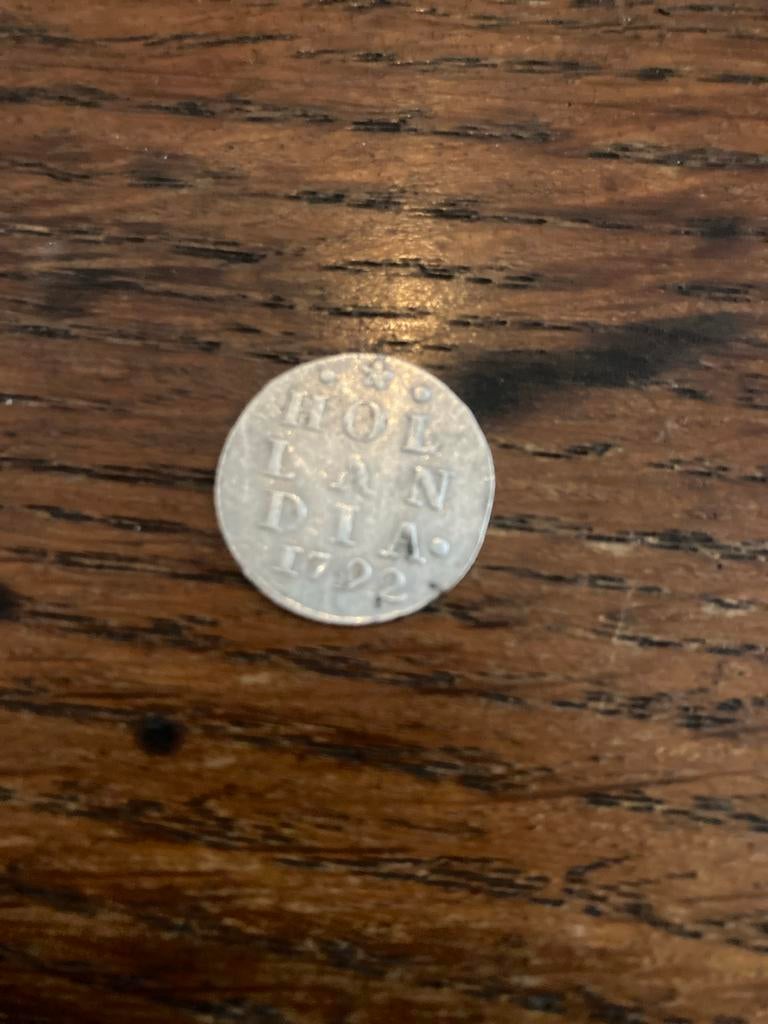 Zilveren 2 Stuiver Munt Hollandia 1792, Vóór koninkrijk, Zilver, Losse munt, Overige waardes