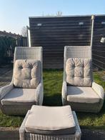 Luxe Giardo lounge tuinstoelen met hocker, Ophalen, Gebruikt, Wicker