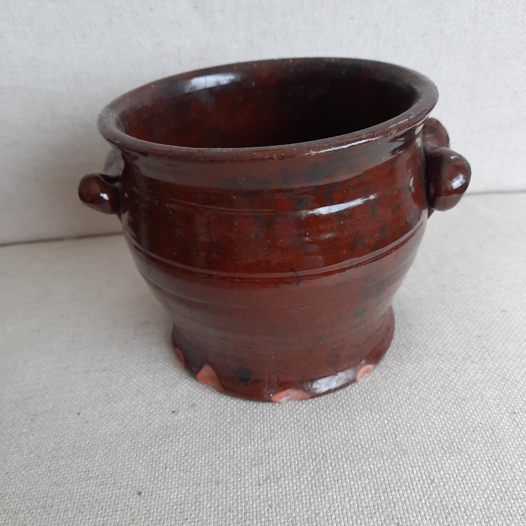 Vintage Keulse bloempot bruin aardewerk, Antiek en Kunst, Curiosa en Brocante, Ophalen of Verzenden