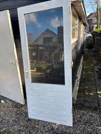 Balkondeur met glas en houten panelen, Doe-het-zelf en Verbouw, Deuren en Horren, Ophalen, Gebruikt, 80 tot 100 cm, 200 tot 215 cm