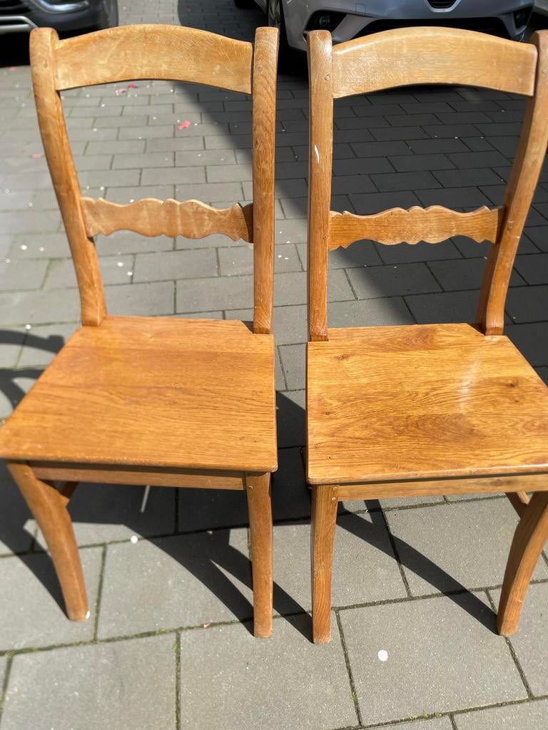 Set van 2 houten stoeltjes, Huis en Inrichting, Stoelen, Ophalen, Gebruikt, Twee, Bruin