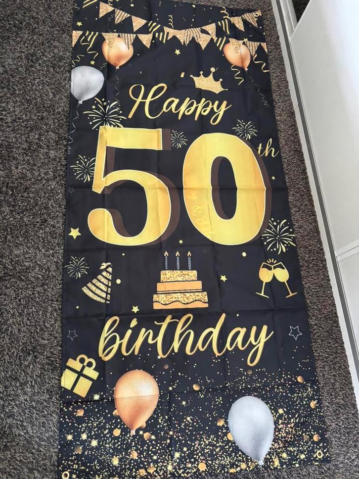 Feestversiering in dezelfde stijl voor een 50e verjaardag!, Hobby en Vrije tijd, Feestartikelen | Verhuur, Zo goed als nieuw, Verjaardag