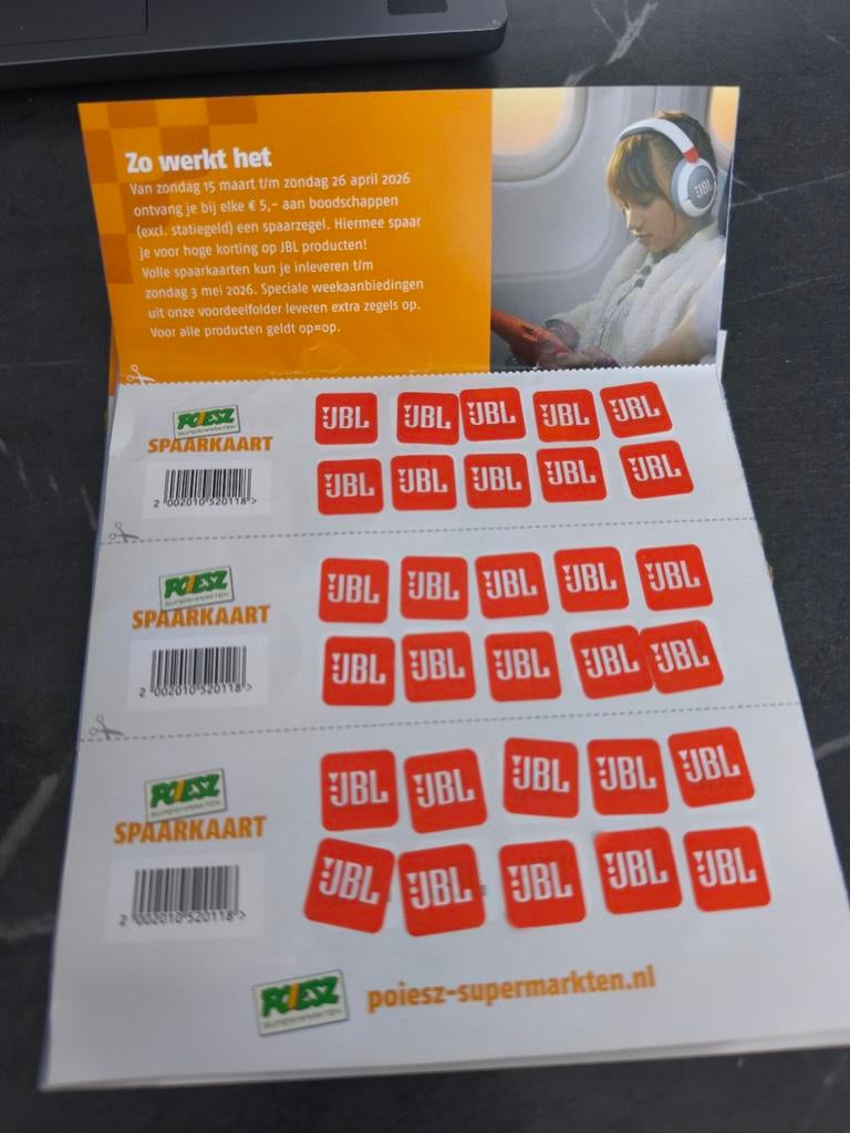 Poiesz JBL kaart ruilen, Ophalen, Winkel, Super of Benzinepomp, Zegels, Bonnen of Punten
