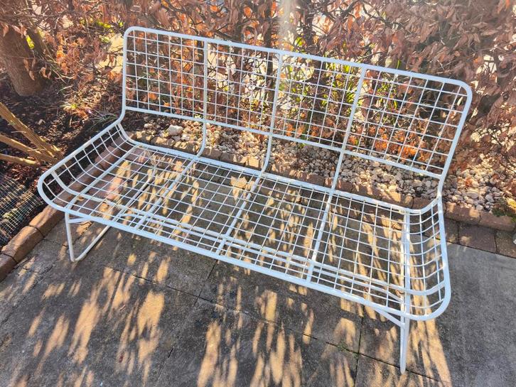 Tuinbank Dennis wit staal - 2 persoons, Tuin en Terras, Tuinbanken, Gebruikt, Metaal, Ophalen