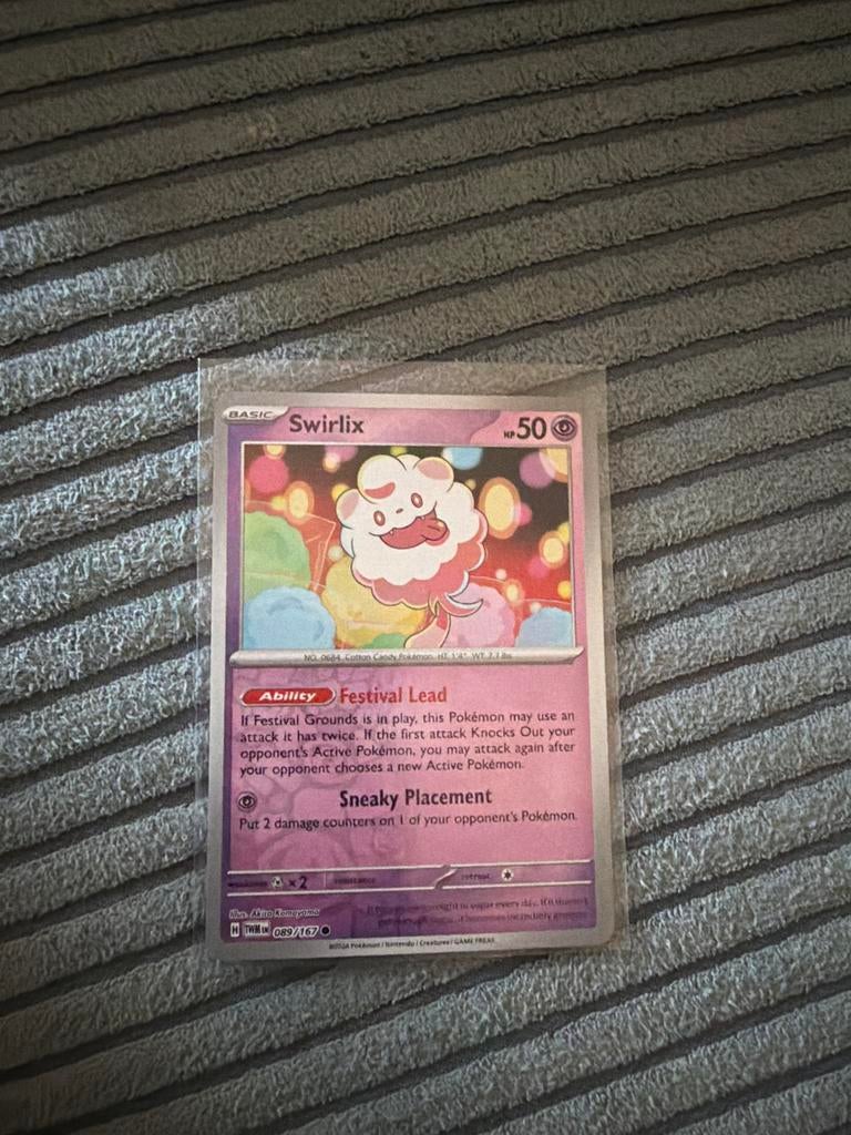 Pokémon Kaart Swirlix 089/167 TWM UK - Festival Lead, Ophalen of Verzenden, Zo goed als nieuw, Losse kaart