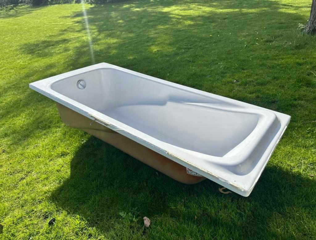 Kunststof inbouwbad 170x74cm, diepte 40cm, Doe-het-zelf en Verbouw, Sanitair, Ophalen, Gebruikt, Bad