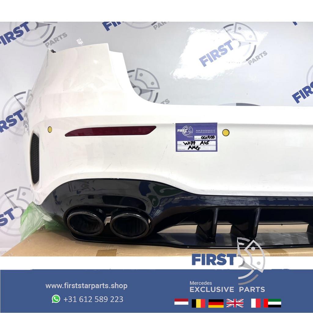 W177 A45s ACHTERBUMPER A KLASSE 2023 A45 S AMG WIT AERO PERF, Gebruikt, -, Ophalen of Verzenden, Achter