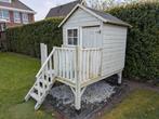 Houten speelhuisje met glijbaan, Ophalen, Gebruikt, Hout