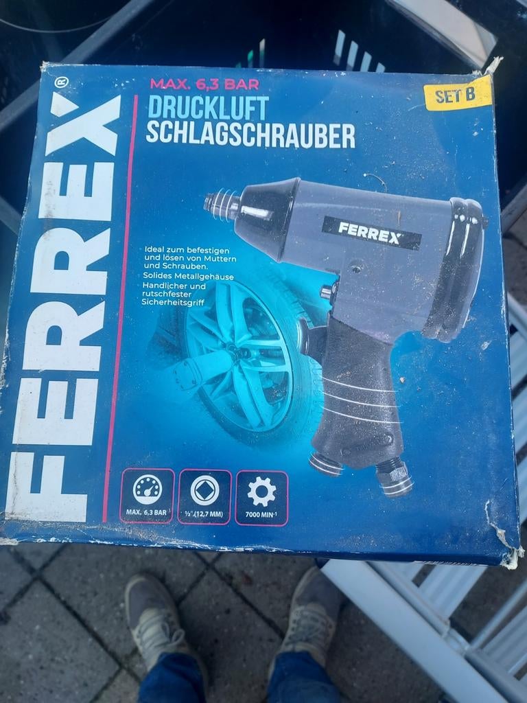 Ferrex lucht slagmoersleutel, Minder dan 25 liter, Ophalen, Nieuw, Minder dan 200 liter/min
