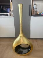 Goudkleurige grote design siervaas, Huis en Inrichting, Woonaccessoires | Vazen, Ophalen, Kunststof, Overige kleuren, Zo goed als nieuw