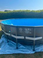 Zwembad met zandfilterpomp en solarmat, Tuin en Terras, Zwembaden, Gebruikt, 80 tot 120 cm, Rond, 300 cm of meer