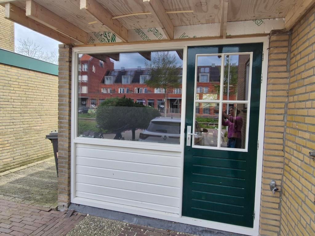 Kozijn met raam en deur (253x225 cm) - direct beschikbaar, Ophalen, 120 cm of meer, Garagedeur, 215 cm of meer