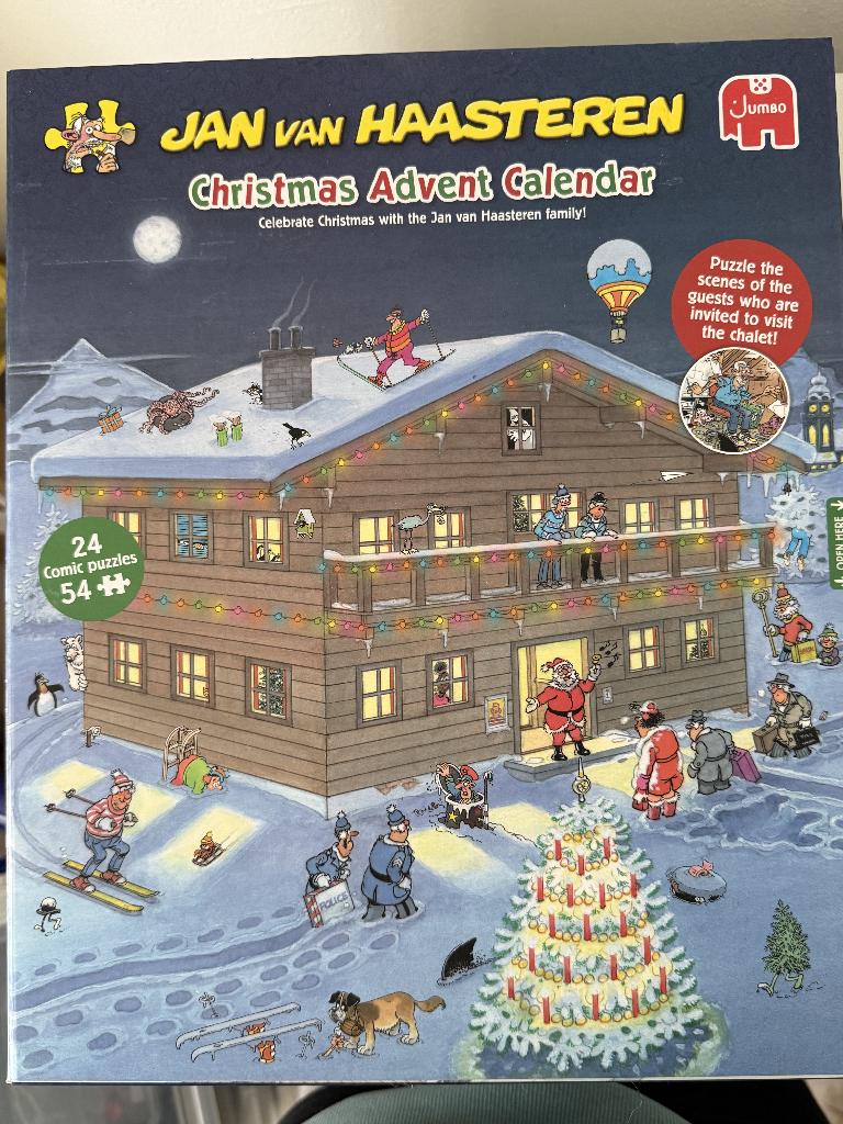 Jan van Haasteren Cristmas advent calendar, Ophalen of Verzenden, 500 t/m 1500 stukjes, Zo goed als nieuw, Legpuzzel