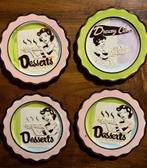 Vier dessertbordjes, Ophalen of Verzenden, Glas, Overige stijlen