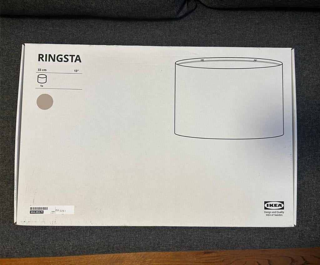 IKEA RINGSTA Lampenkap 33 cm - Nieuw in doos, Wit, Rond, Nieuw, Ophalen of Verzenden