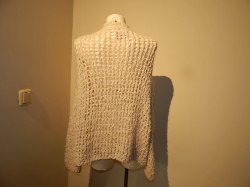 Kiro by Kim grof open gebreid vest parelemoer look glitter, Overige kleuren, Verzenden, Maat 46/48 (XL) of groter, Zo goed als nieuw