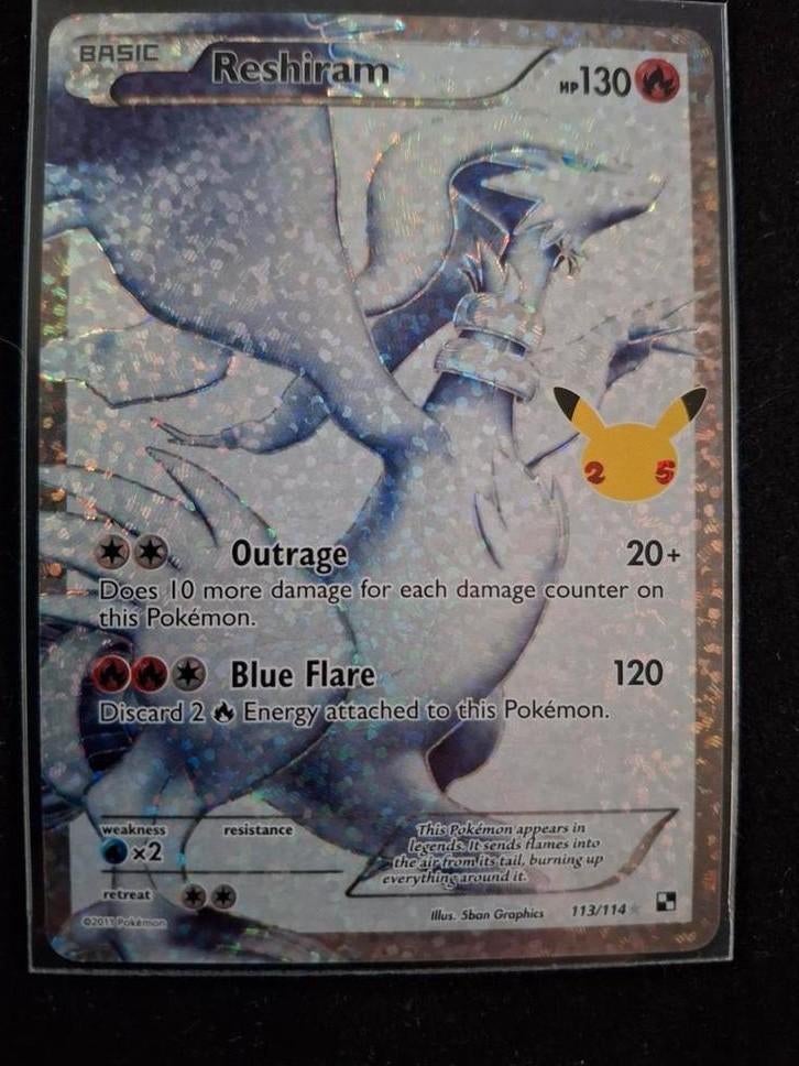 Reshiram, Hobby en Vrije tijd, Verzamelkaartspellen | Pokémon, Ophalen of Verzenden, Zo goed als nieuw