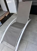 Verstelbare ligstoel Alice's Garden - Grijs/Wit Aluminium, Ophalen, Zo goed als nieuw, Aluminium, Inklapbaar