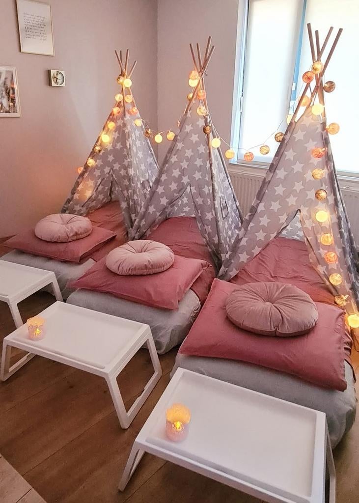 Slaapfeestje tipi tentjes