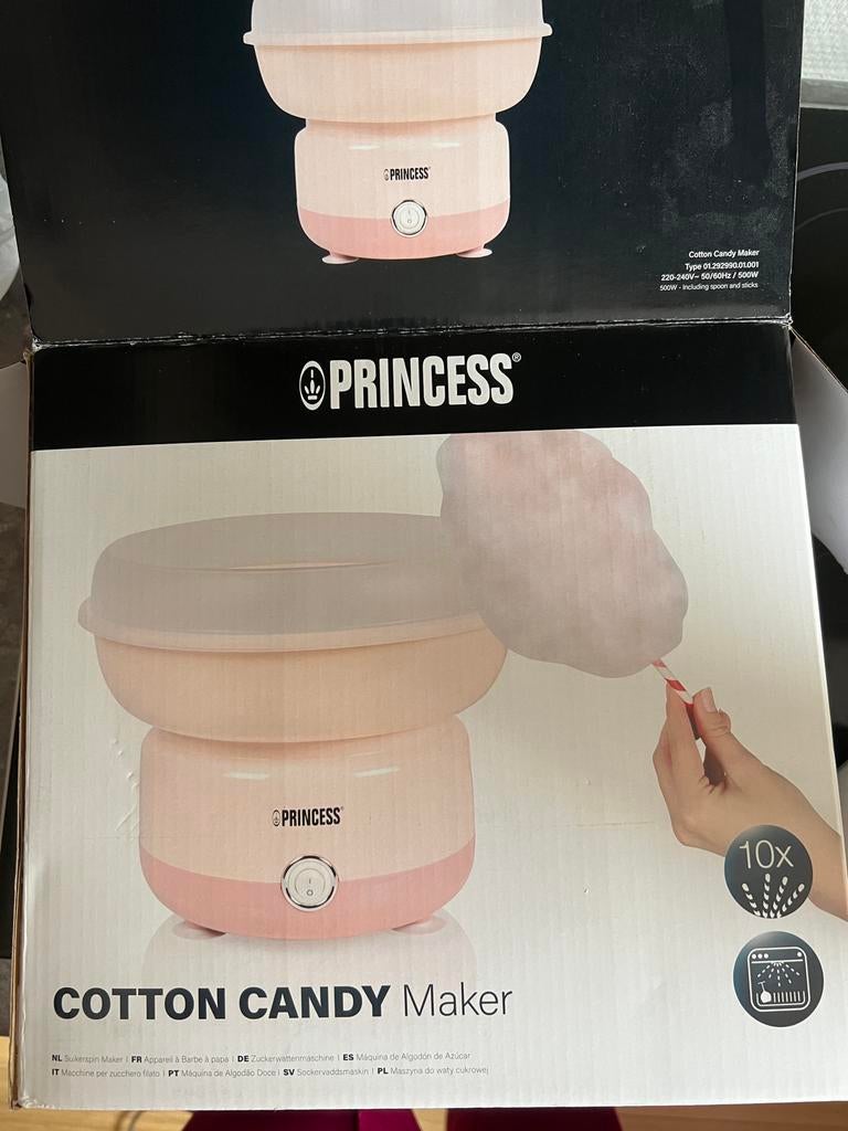 Princess suikerspin machine met 4 potten suiker, Ophalen, Gebruikt, Overige