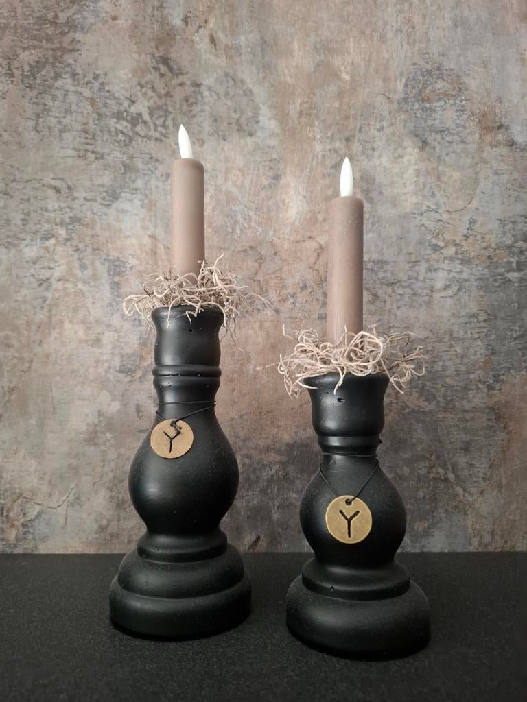 Dinerkaars kandelaars Brynxz, Huis en Inrichting, Woonaccessoires | Kandelaars en Kaarsen, Ophalen of Verzenden, Zwart, Metaal