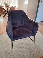 Antraciet velours fauteuil, Ophalen, Minder dan 75 cm, Zo goed als nieuw, Stof