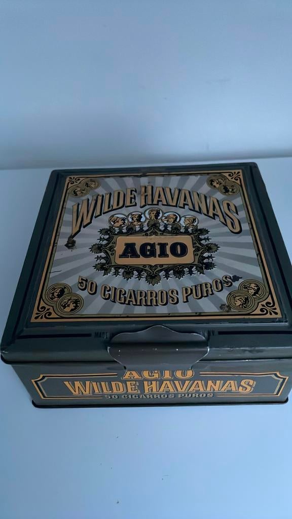 Vintage Agio Wilde Havanas Sigarenblik - Decoratief, Verzamelen, Blikken, Ophalen of Verzenden, Gebruikt, Overige, Overige merken