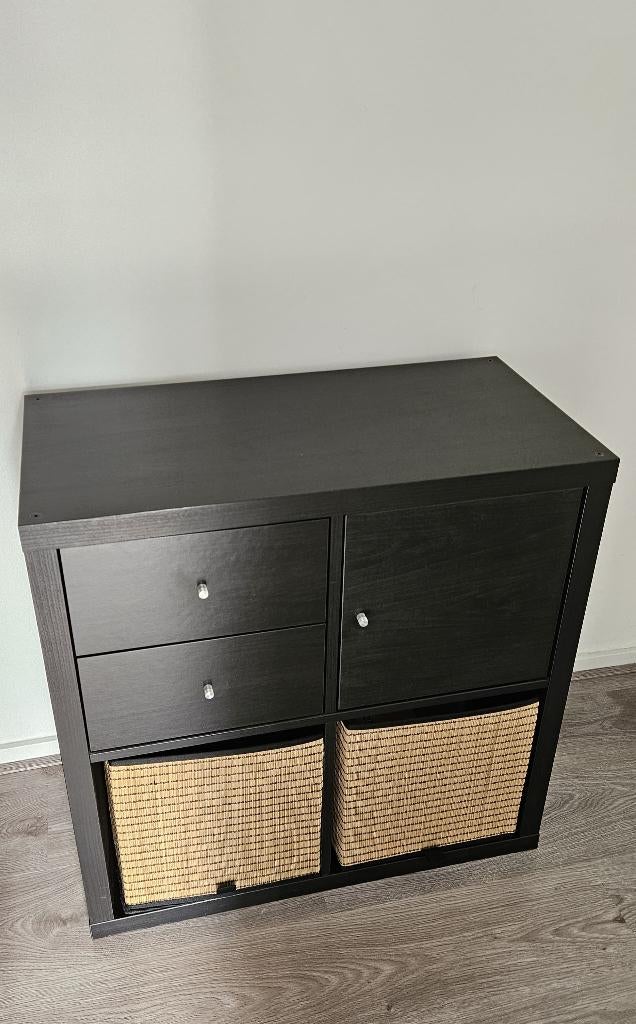 IKEA Kallax Zwartbruin, Ophalen, Overige materialen, 50 tot 100 cm, Zo goed als nieuw