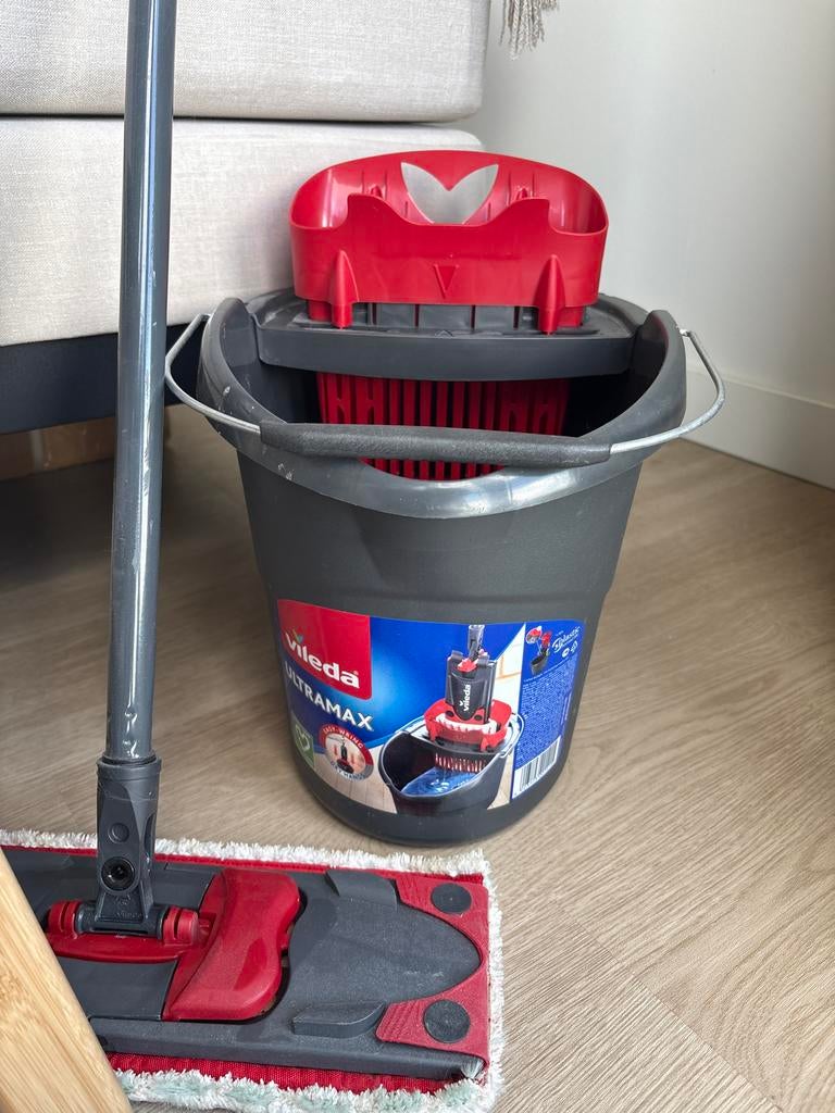 Vileda Ultramax Dweilsysteem met emmer en mop, Ophalen of Verzenden, Dweilemmer, -bak, of -wagen
