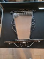 Vintage Metalen Spiegel met Planchet jaren '60/'70, Ophalen of Verzenden, Rechthoekig, Minder dan 50 cm, Minder dan 100 cm