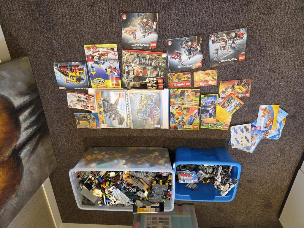 Veel lego, 27 kilo gewoon en technisch lego met alle boekjes, Ophalen, Zo goed als nieuw