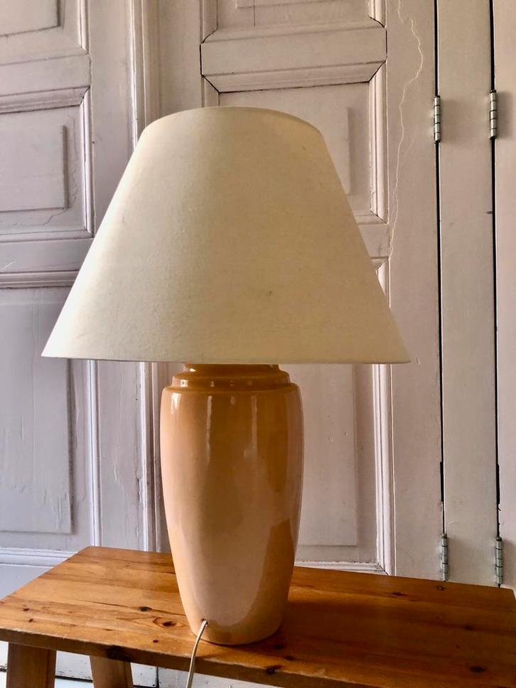 Vintage Art-Deco Tafellamp - Abrikooskleurig - 46 cm, Antiek en Kunst, Antiek | Lampen, Ophalen of Verzenden