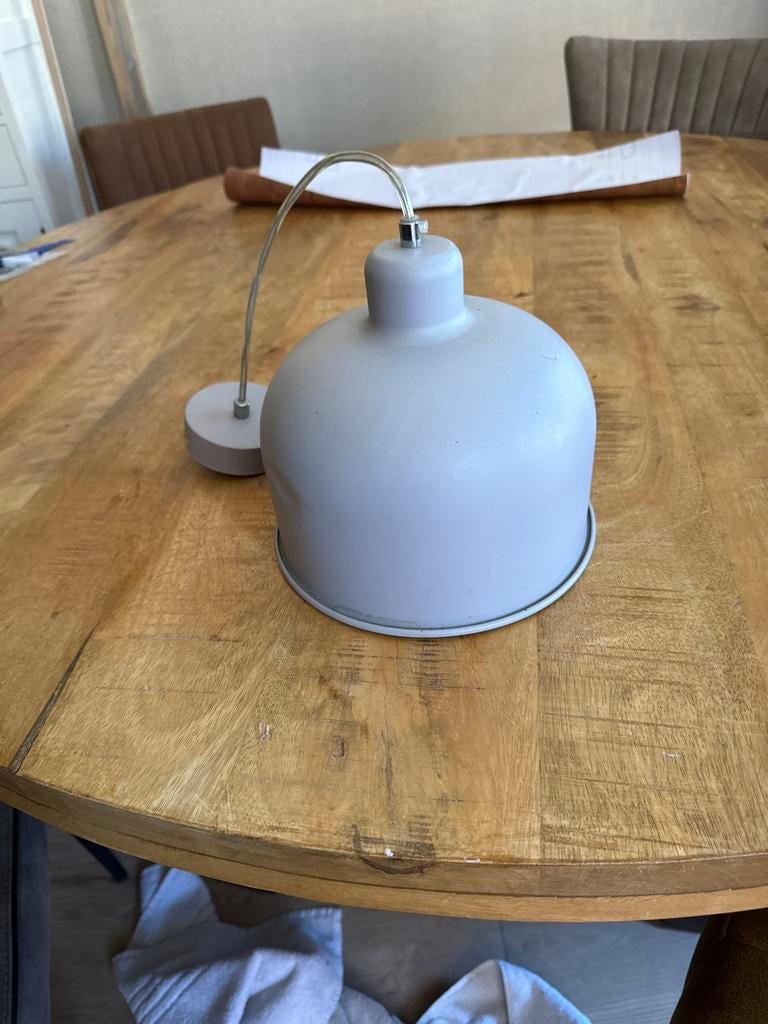 Grijze hanglamp, modern design, Ophalen, Gebruikt, Metaal, Minder dan 50 cm