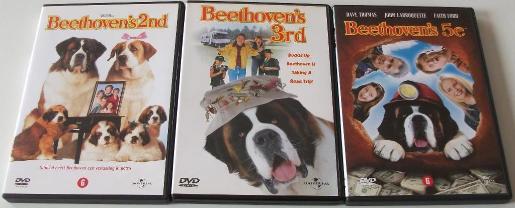 Dvd *** BEETHOVEN *** 3 stuks, Cd's en Dvd's, Dvd's | Kinderen en Jeugd, Zo goed als nieuw, Film, Komedie, Alle leeftijden, Ophalen of Verzenden