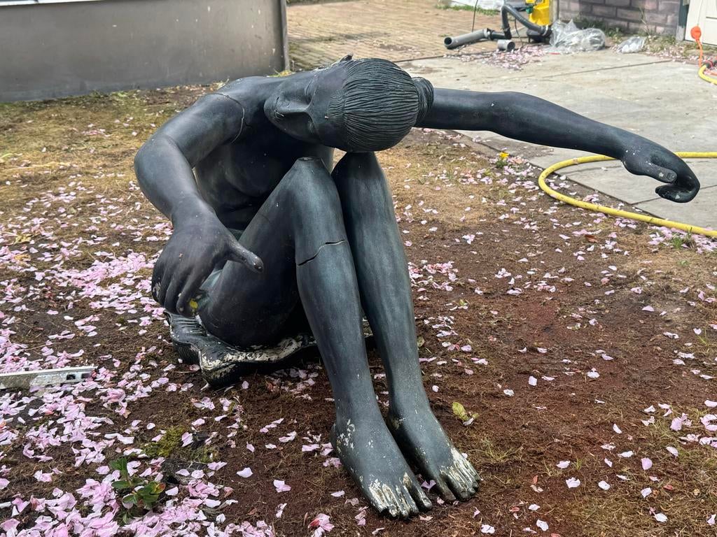 Tuinbeeld vrouw ornament in waterpartij of in tuin, Tuin en Terras, Ophalen, Gebruikt