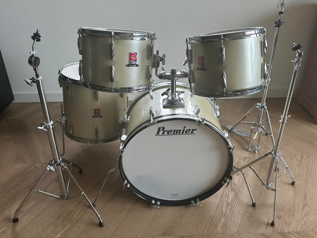 Vintage Premier Club Shellset inclusief hardware en cases., Muziek en Instrumenten, Ophalen, Gebruikt, Premier