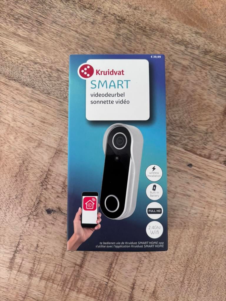 Nieuw! Kruidvat Smart Videodeurbel – Full HD – Draadloos, Ophalen of Verzenden, Bewegingsdetectiesensor, Nieuw, Draadloos