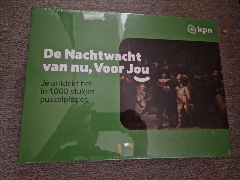 Nieuwe KPN Nachtwacht Puzzel 1000 Stukjes, Hobby en Vrije tijd, Denksport en Puzzels, Ophalen, 500 t/m 1500 stukjes, Nieuw, Legpuzzel